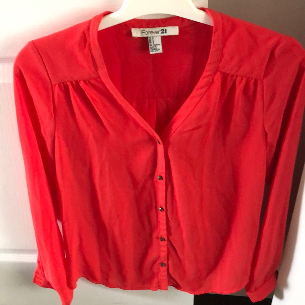 F21 Red Blouse
